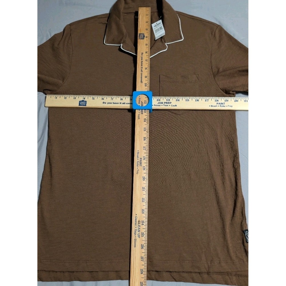Todd Snyder Homespun Jersey Montauk Polo Brown Hickory Tipped Pocket M USA Made - Picture 7 of 8